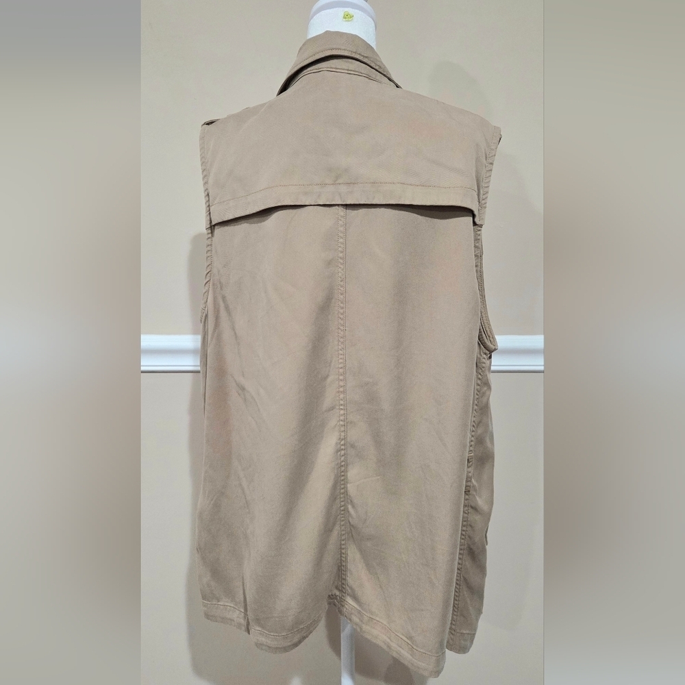 Lucky Brand Women Size L Open Front Pockets Safari Utility Safari Cargo Vest - Picture 4 of 9